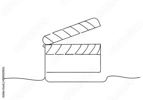 Continuous One-Line Drawing of a Film Clapperboard - Minimalist Cinematic Art