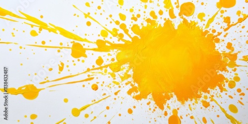 Abstract Yellow Paint Splas...