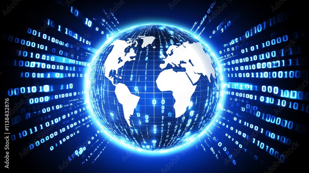 Global Network Digital World Binary Code Data Technology Earth Global Network Digital World Binary Code Data Technology Earth