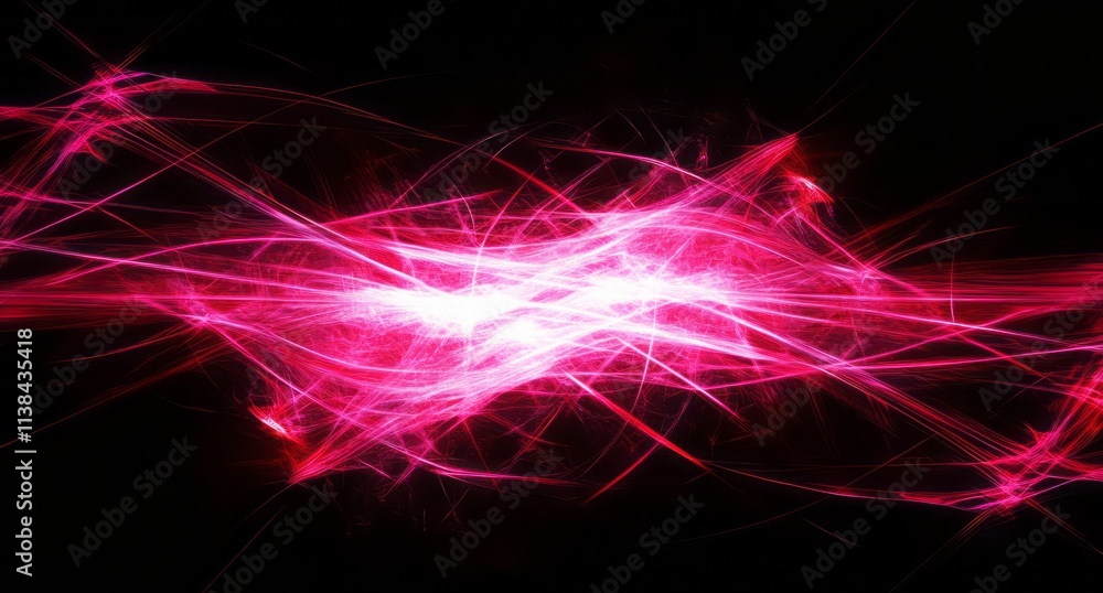 Naklejka premium Abstract Pink Energy Wave Light Design