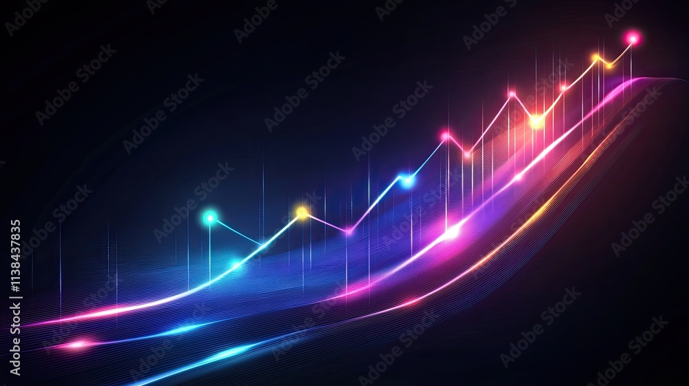 glow light business graph glow light business graph