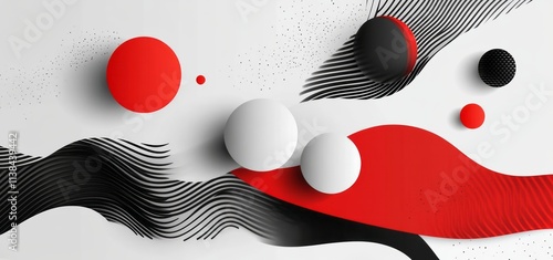Abstract Red Black White Sp...