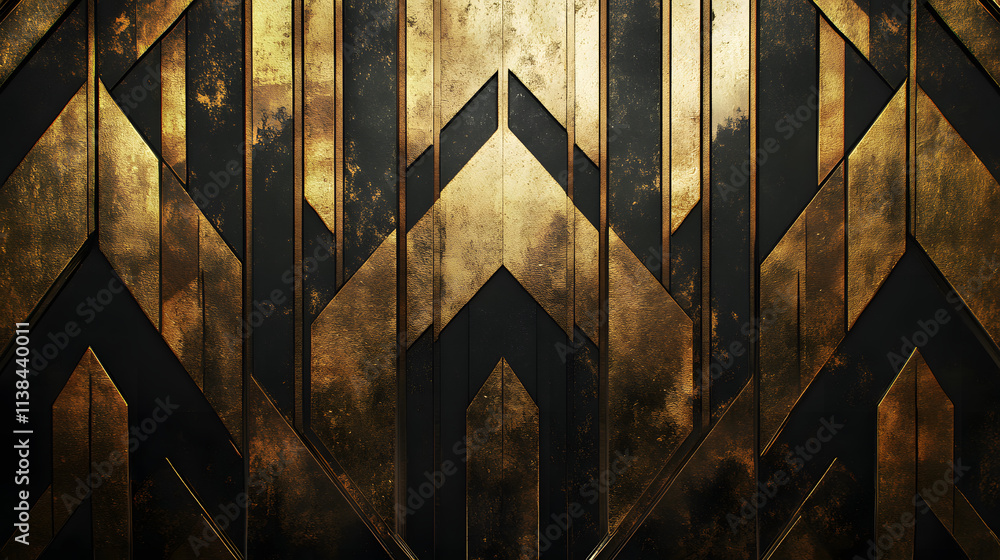 Elegant Art Deco Geometric Background Designed with Bold Metallic Gold Accents Weaving through Deep Black for Classic Luxury Elegant Art Deco Geometric Background Designed with Bold Metallic Gold Accents Weaving through Deep Black for Classic Luxury