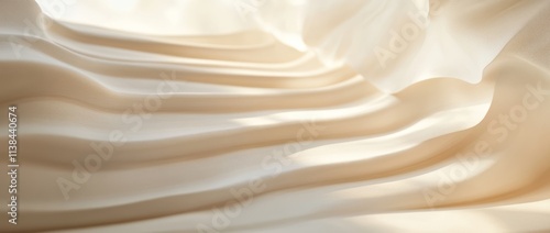 Elegant Draped Cream Fabric...