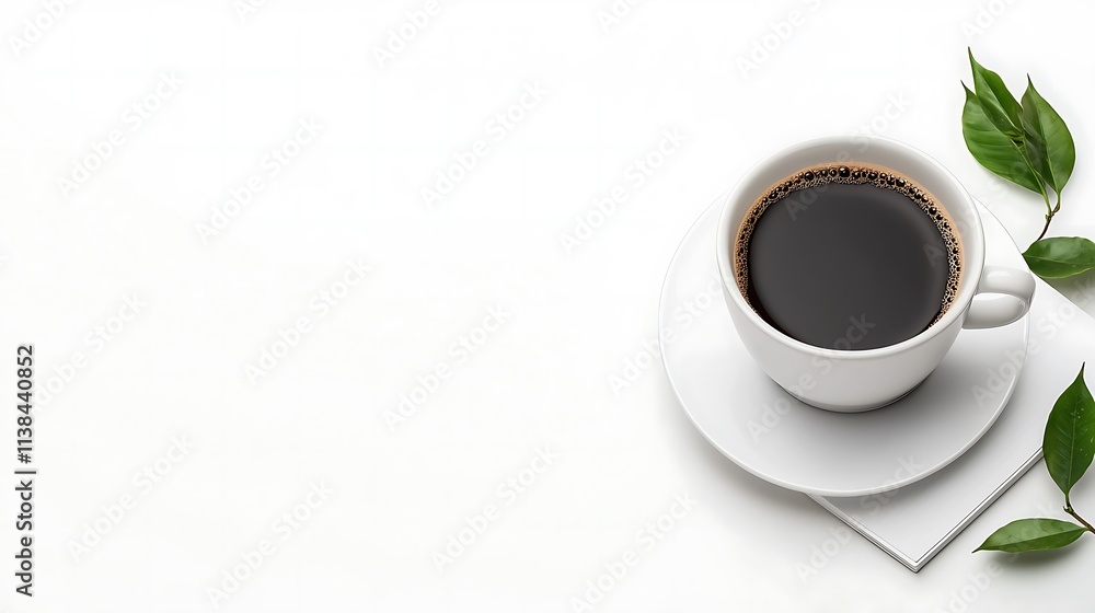 A photostock of a modern workspace setup with a laptop, notebook, and coffee cup on a white desk, Ultra-Realistic, Photo Realistic, highly detailed, A photostock of a modern workspace setup with a laptop, notebook, and coffee cup on a white desk, Ultra-Realistic, Photo Realistic, highly detailed,