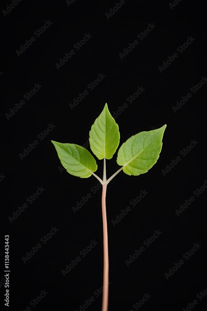 Close-up of small plant growing on black background Close-up of small plant growing on black background