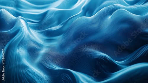 Abstract Blue Fabric Waves ...