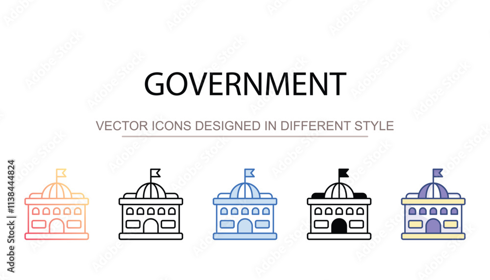 Fototapeta premium Government icon design with white background stock illustration