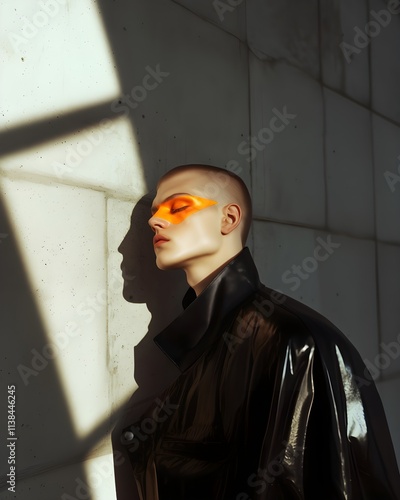 Model 25 year old, wax orange graphic, atypical style 3