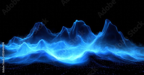 Abstract Blue Digital Lands...