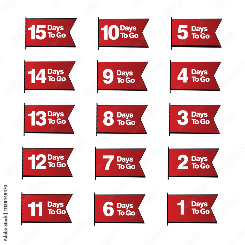 Flat 1 to 15 days left countdown timer banner Flat 1 to 15 days left countdown timer banner