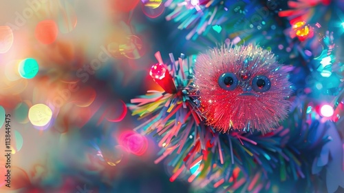 an adorable, smiling Christmas tree ornament with two eyes