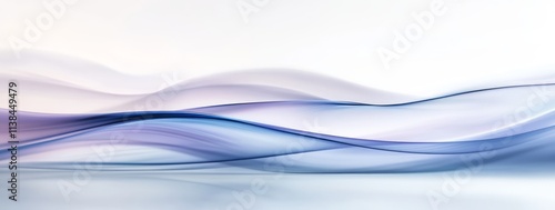 Abstract Blue and White Wav...