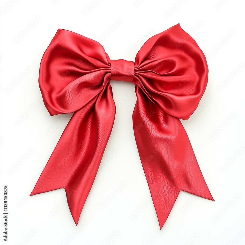 Red ribbon bow isolated on white background Red ribbon bow isolated on white background