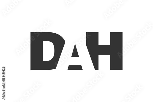 DAH logo design. Initial letter D A H bold font style for tech startups, consulting, corporate branding. Creative company name, headlines typography identity, trendy logotype. photo