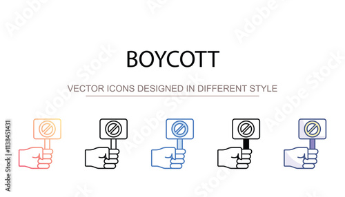 Boycott icon design with white background stock illustration