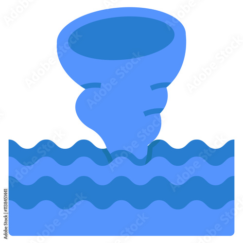A flat design icon of typhoon