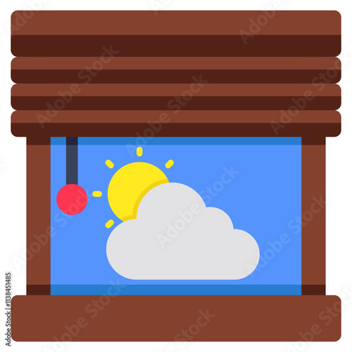 A unique design icon of partly sunny day
