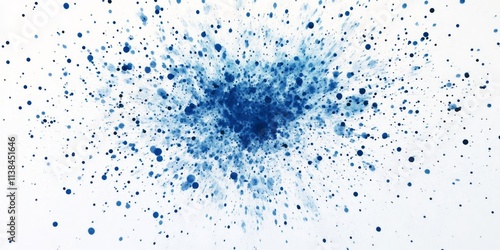 Abstract Blue Ink Splatter ...