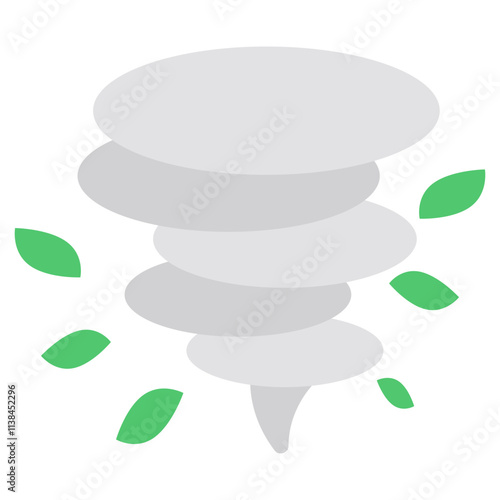 A flat design icon of typhoon
