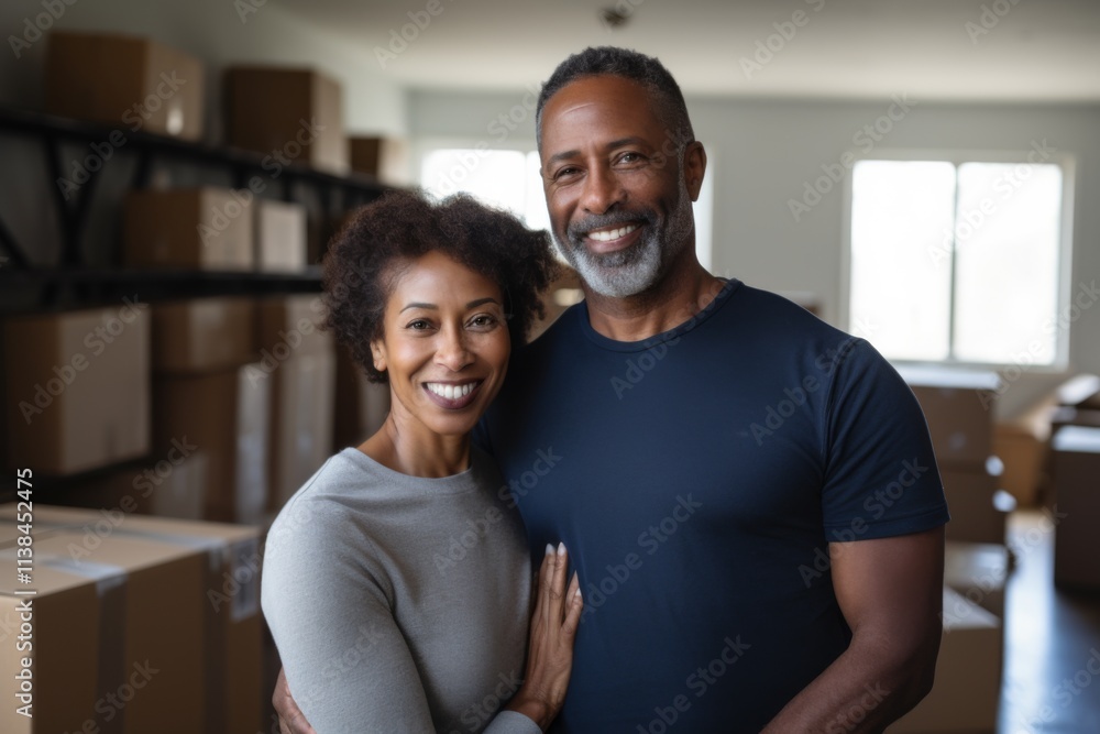 Portrait of a smiling middle aged couple in modern home Portrait of a smiling middle aged couple in modern home