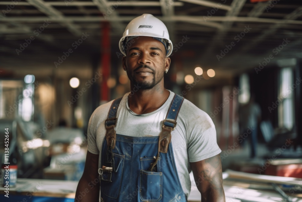 Portrait of a African American male construction worker Portrait of a African American male construction worker