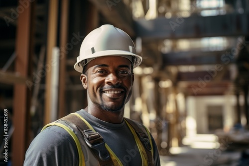 Portrait of a African American male construction worker