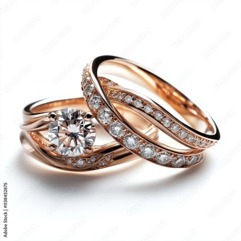 Pair of wedding rings isolated on white background Pair of wedding rings isolated on white background