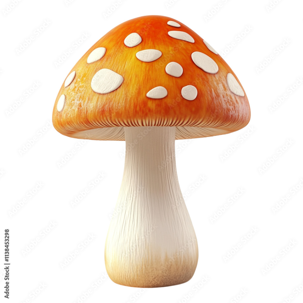 3D Mushroom Isolated on a Transparent Background, Perfect for Whimsical Illustrations, Gardening Content, or Playful Designs 3D Mushroom Isolated on a Transparent Background, Perfect for Whimsical Illustrations, Gardening Content, or Playful Designs