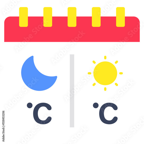 Modern design icon of weather calendar having editable quality