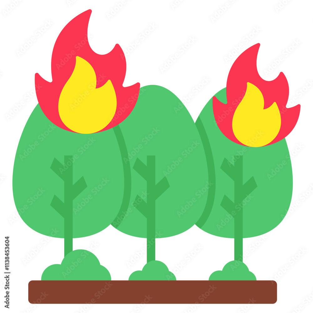 Fototapeta premium Editable design icon of forest fire