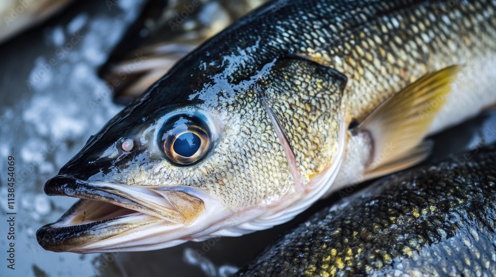 A close-up shot of a fish's mouth wide open, revealing its insides A close-up shot of a fish's mouth wide open, revealing its insides