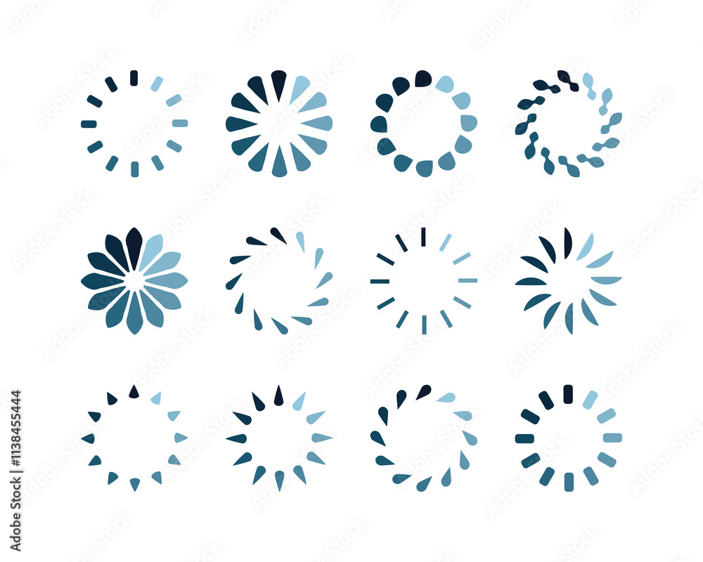 Collection Loading bar status icon. Vector illustration. Set of vector loaded icons. Download progress. Donload or Upload. Collection Loading bar status icon. Vector illustration. Set of vector loaded icons. Download progress. Donload or Upload.