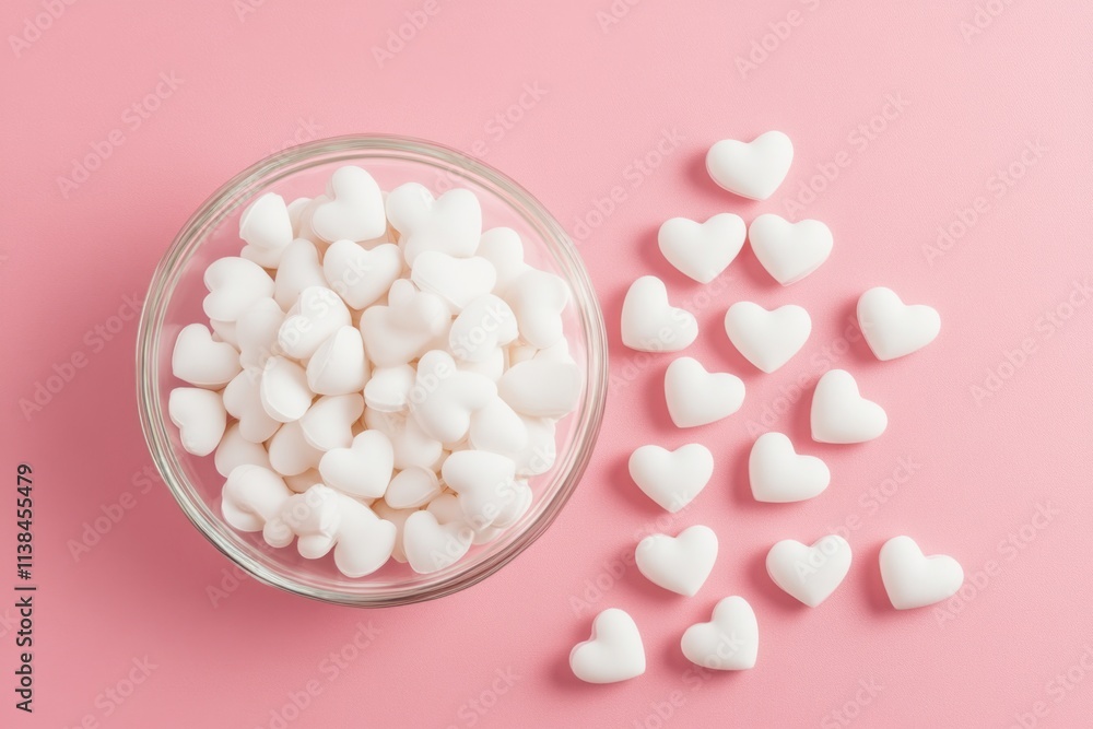 A pair of bowls with marshmallows, ideal for snacks or parties A pair of bowls with marshmallows, ideal for snacks or parties