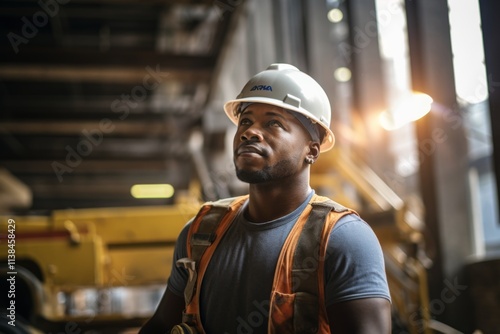 Portrait of a African American male construction worker