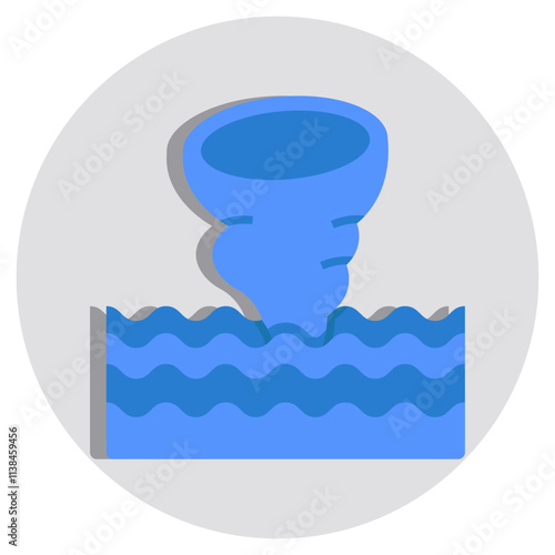 A flat design icon of typhoon