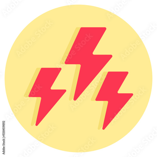 Lightning bolts icon, editable vector