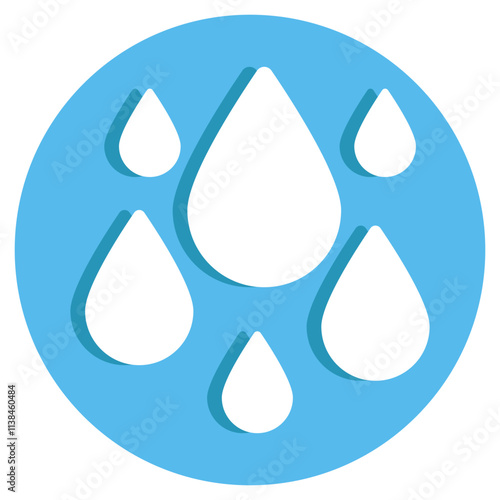An icon design of raindrops