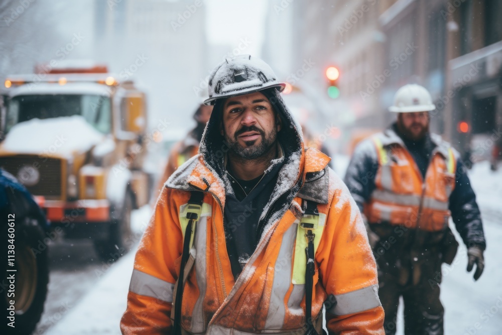 Portrait of a American street maintenance workers Portrait of a American street maintenance workers