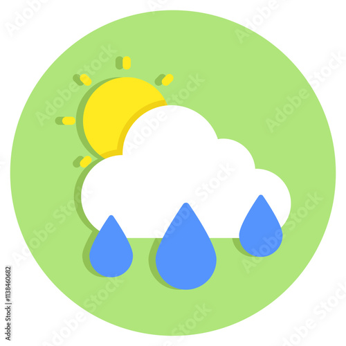 A unique design icon of partly rainy day