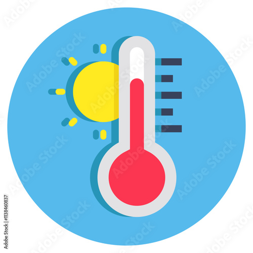 Modern design icon of hot temperature