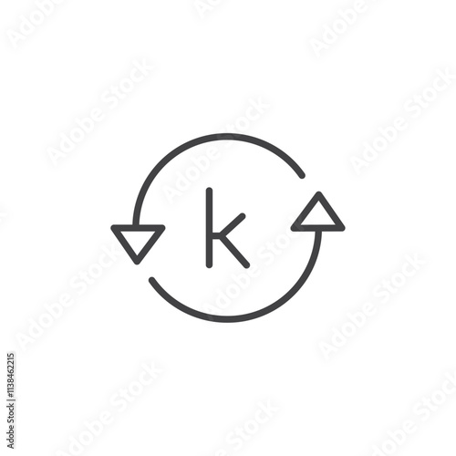 K sync icon Logo symbol outline set