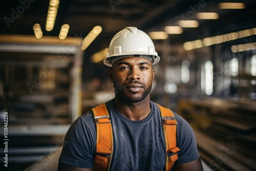 Portrait of a African American male construction worker