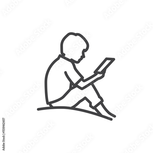 Kindle icon Logo symbol outline set