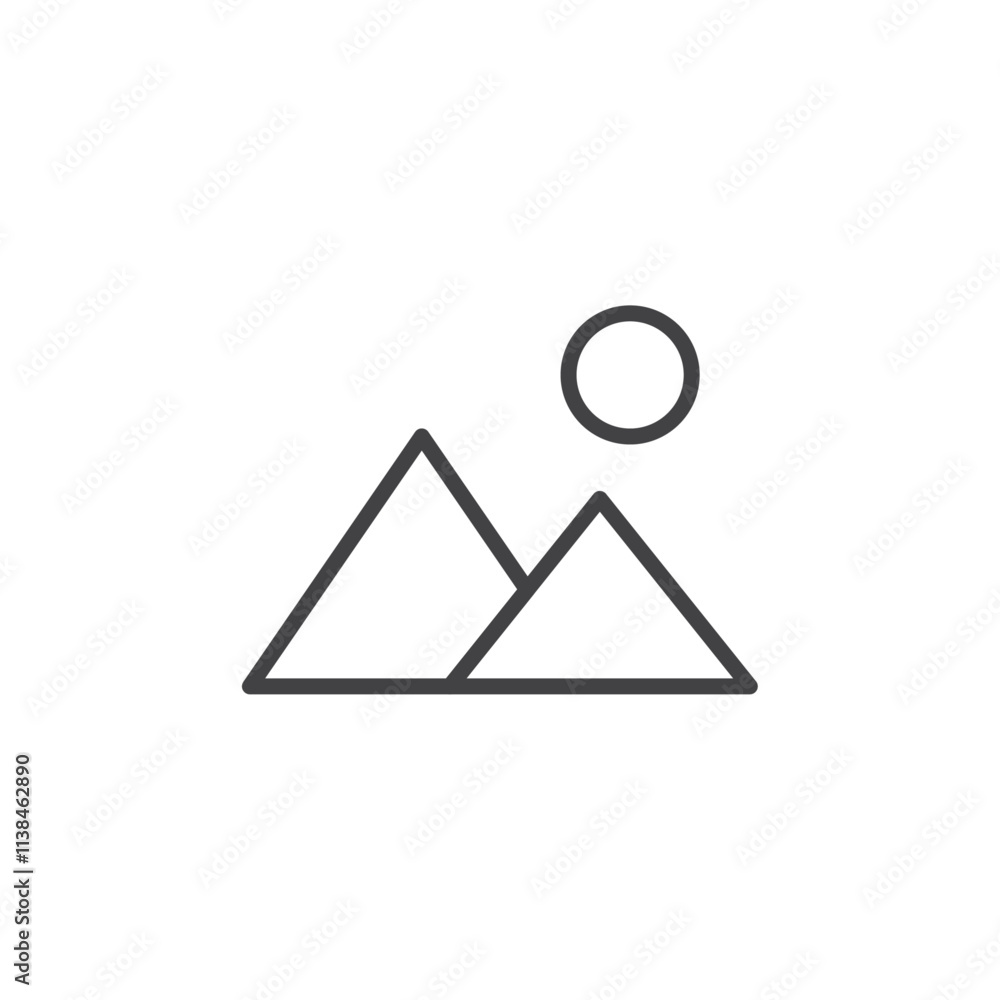 Landscape icon Logo symbol outline set Landscape icon Logo symbol outline set