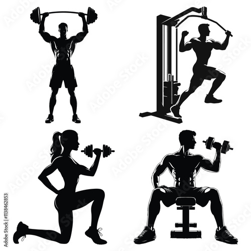Gym Silhouette vector