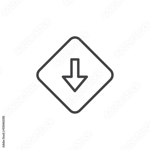 Low priority icon Logo symbol outline set