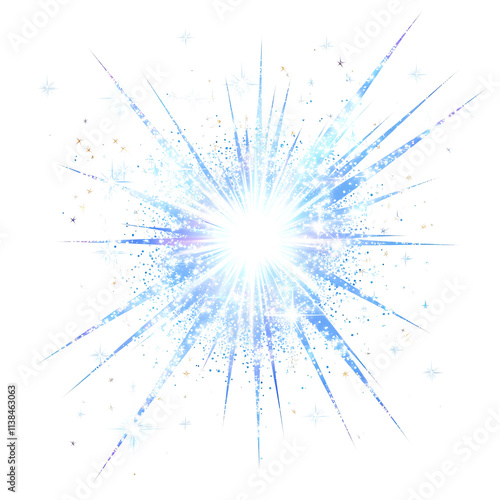 Blue Glow Light Effect Isolated on Transparent Background