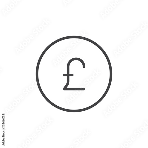 Pound icon Logo symbol outline set