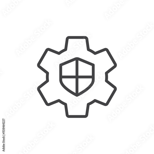 Protection settings icon Logo symbol outline set